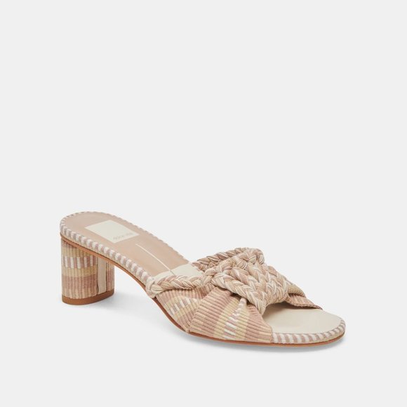 NEW DOLCE VITA Dallie Heeled Sandals Natural Multi 252 - Picture 5 of 12